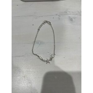 Starfish anklet Silver‎ Tone Chain Faux Pearl Accents Adjustable